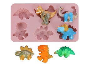 Molde silicona 6 dinosaurios infantiles 